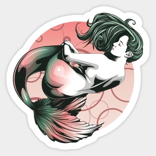 Red and Green Mermaid Sticker